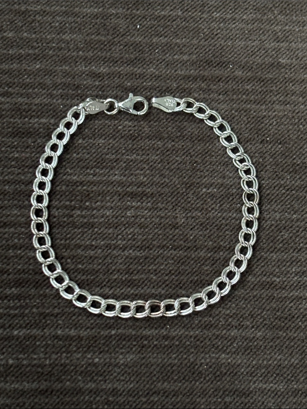 Sterling Silver CHARM BRACELET Real Solid Silver Fine Jewelry 7.25” Vntg 1950s